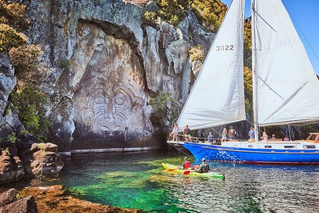 Maori Rock Carvings - Taupo Sailing Adventures - Kindred Spirit - Photo 1 of 14